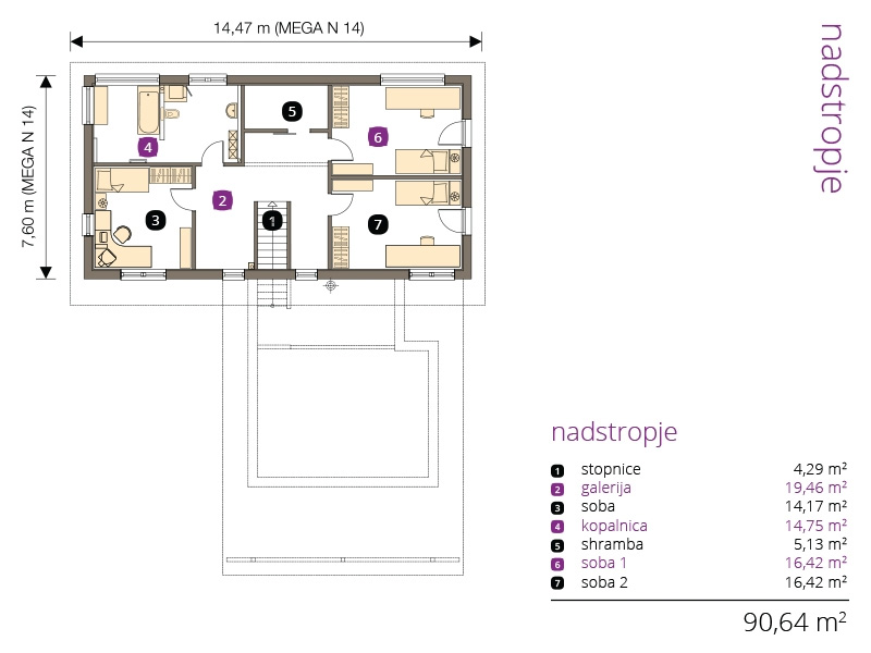 Montažna kuća Altea M prvi kat